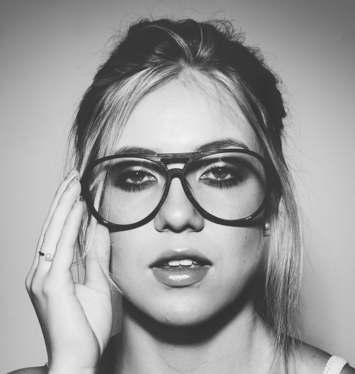 Model in Design Eyeglasses